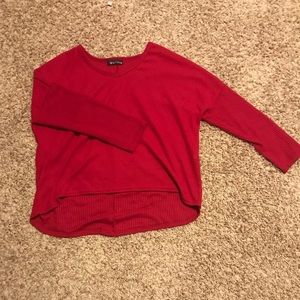 Tiffany & Grey Red Scoop Neck Sweater